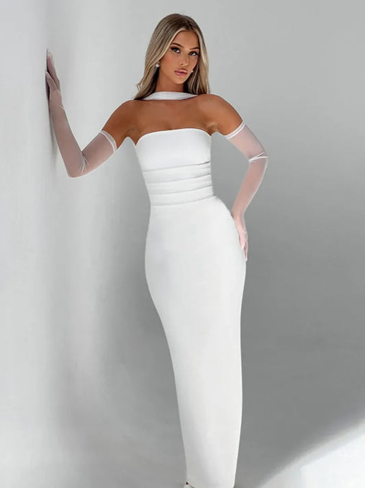 Newly Engaged Strapless Bodycon Long Dress Backless Tunics