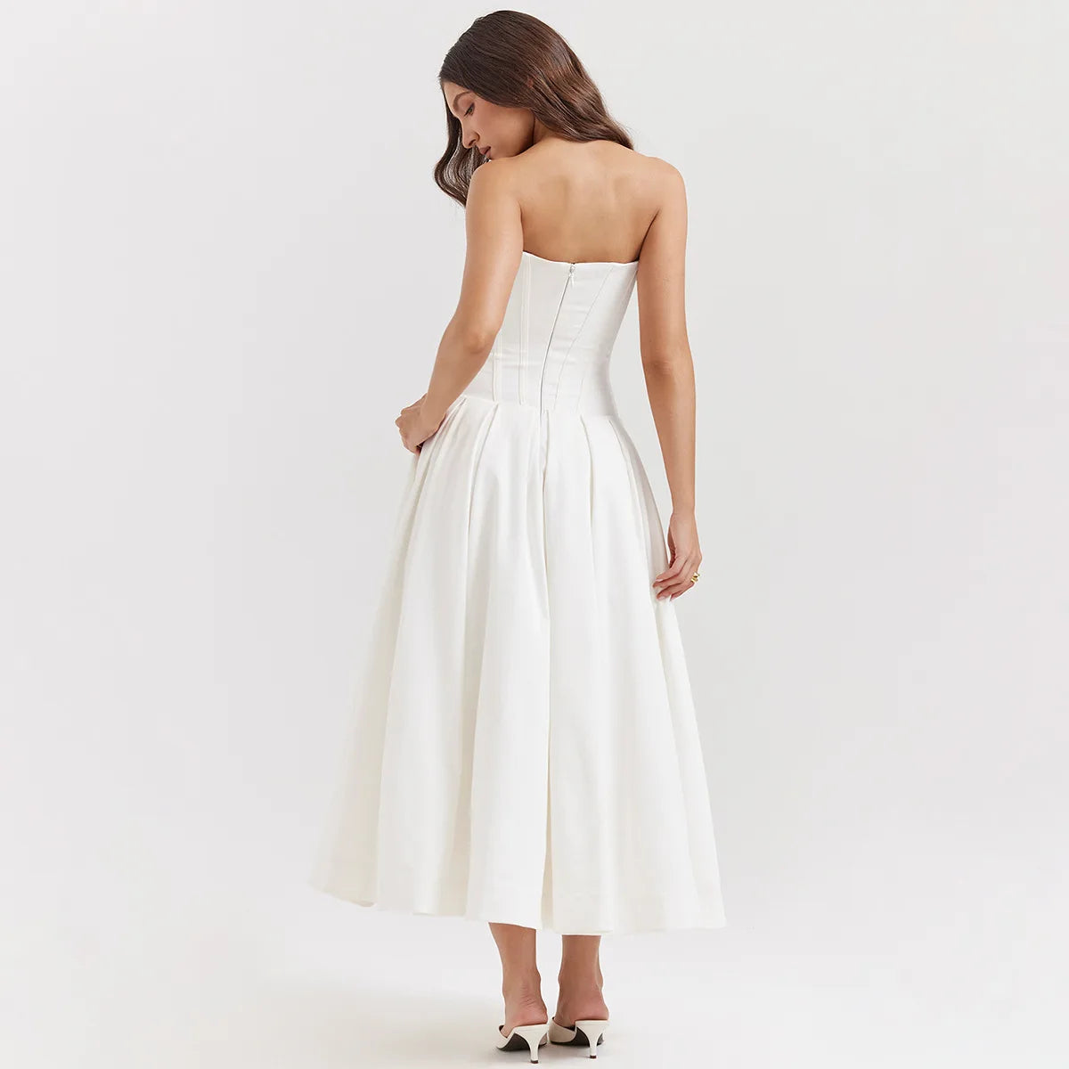 Newly Engaged Midi Elegant Strapless Dress