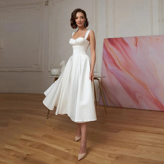 Newly Engaged Midi Modern Satin Dress