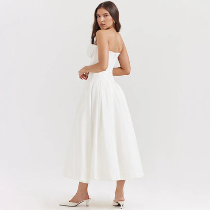 Newly Engaged Midi Elegant Strapless Dress