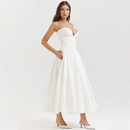 Newly Engaged Midi Elegant Strapless Dress